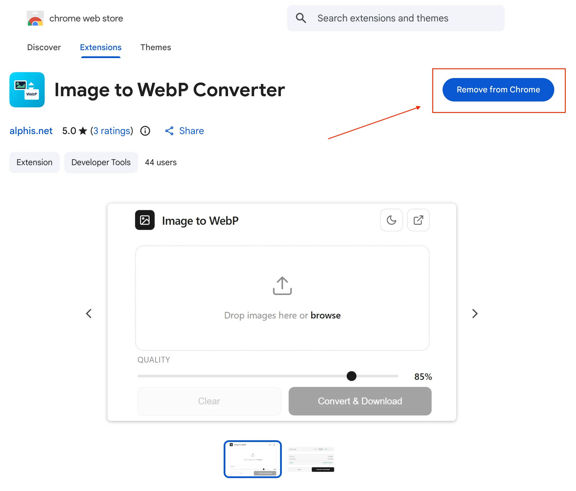 Install Image to WebP Converter Extension