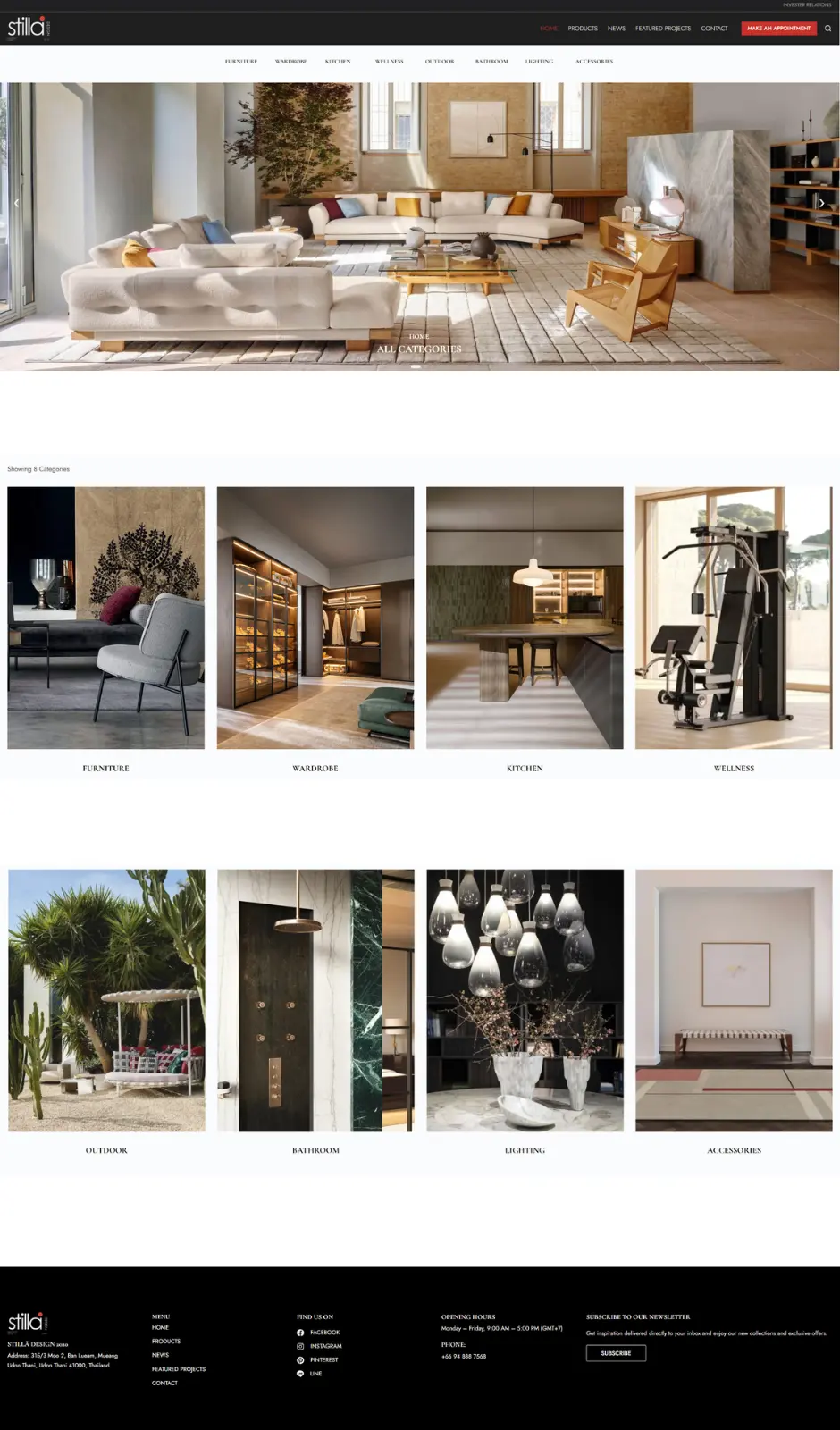 ผลงานเว็บไซต์ STILLA Design เฟอร์นิเจอร์พรีเมียม อุดรธานี ผลงานเว็บไซต์ STILLA Design เฟอร์นิเจอร์พรีเมียม อุดรธานี