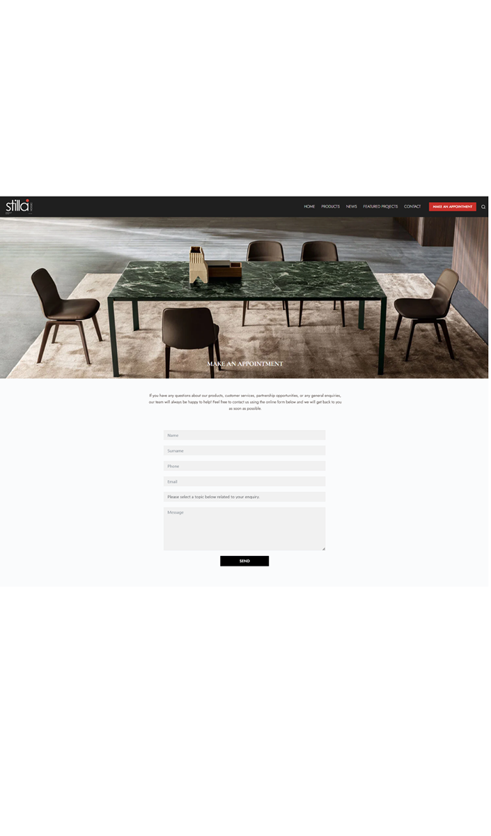 แบบฟอร์มนัดหมายเข้าชม Showroom STILLA Design แบบฟอร์มนัดหมายเข้าชม Showroom STILLA Design