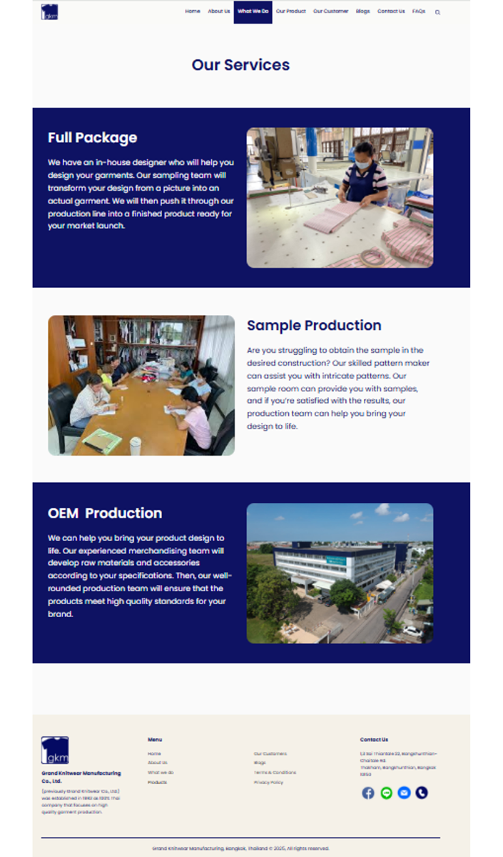 บริการผลิตเสื้อผ้า OEM และ Private Label ของ GKM บริการผลิตเสื้อผ้า OEM และ Private Label ของ GKM